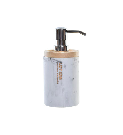 DKD Home Decor marble soap dispenser with white natural resin and rubber, suitable for bathroom and kitchen use