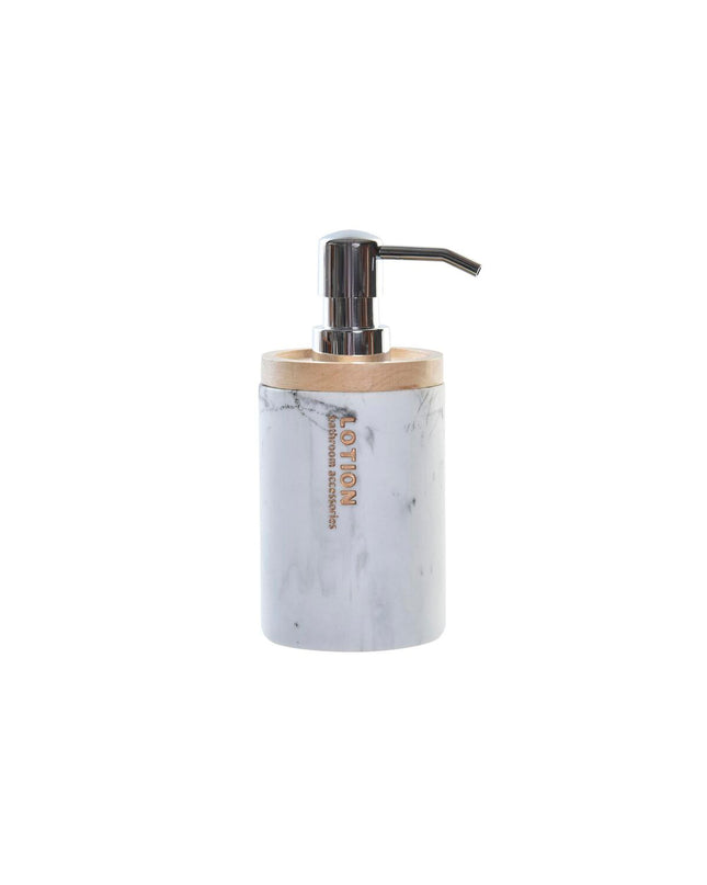DKD Home Decor marble soap dispenser with white natural resin and rubber, suitable for bathroom and kitchen use
