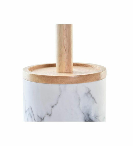 DKD Home Decor toilet brush with white natural metal and rubber handle in marble style, ideal for bathroom decor, 30 x 40 cm