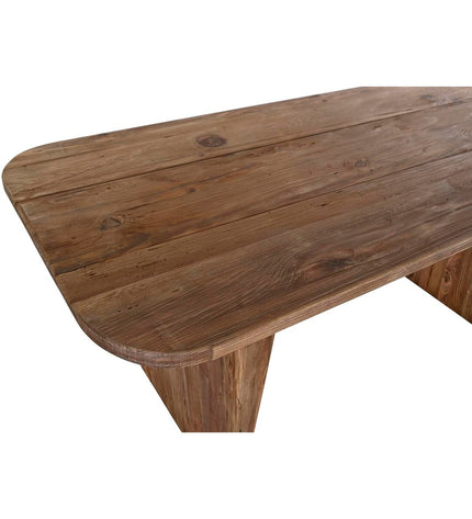 Rectangular dining table by DKD Home Decor in natural recycled pine wood, measuring 180x90x77 cm for home and kitchen use.