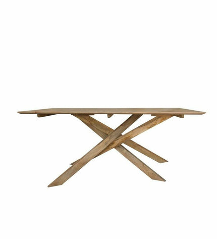 Rectangular dining table by DKD Home Decor made of natural mango wood, measuring 180x90x76 cm, with a sturdy wooden surface.