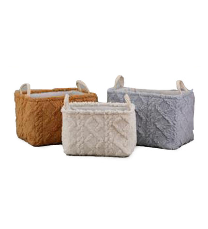 DKD Home Decor basket spelset for house and kitchen, bathroom storage, 42x32x27 cm, woven basket with handles.