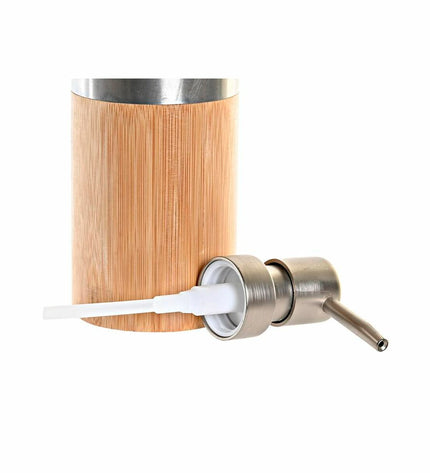 Pair of DKD Home Decor silver bamboo bathroom containers, 7x7x17 cm, made of polypropylene, suitable for home and kitchen use