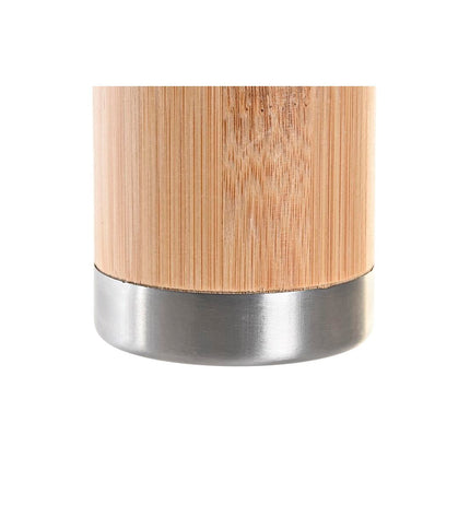DKD Home Decor bamboo toothbrush holder in natural finish, 7x7x11 cm, ideal for bathroom and household use.
