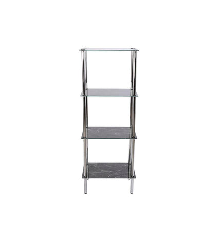 DKD Home Decor bathroom cabinet with silver-colored crystal doors, 40x30x105 cm, made of steel for modern bathroom storage.