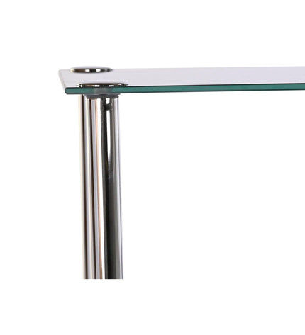 Silver-colored steel bathroom shelves by DKD Home Decor, measuring 40x30x105 cm, with a sleek and modern design for bathroom organization.