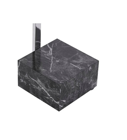 DKD Home Decor silver standing towel rack with black steel and wood accents, measuring 45x21x80 cm for bathroom storage.