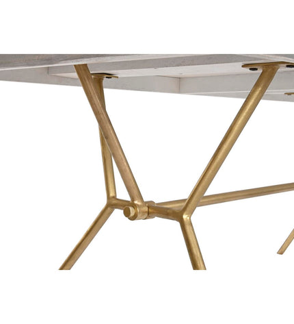 Gray and gold dining table by DKD Home Decor with a mango wood surface, measuring 180x90x76 cm.