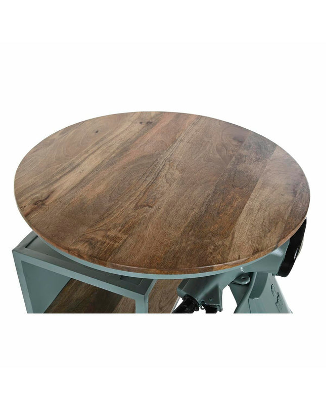DKD Home Decor metal and mango wood dining table with blue, brown, and green accents, measuring 116x72x110 cm.