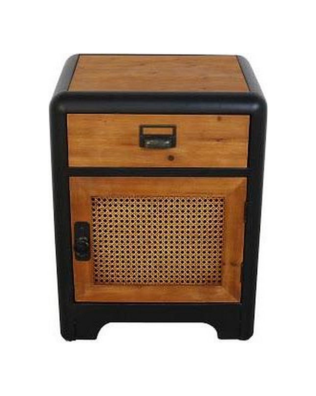 DKD Home Decor Nachtkastje in metaal, 48x40x62 cm, modern bedside table with a sleek metal finish for bedroom decor.
