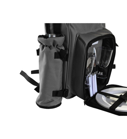 DKD Home Decor picnic set in dark gray with 28.5x20x39 cm size, suitable for outdoor camping and outdoor activities.