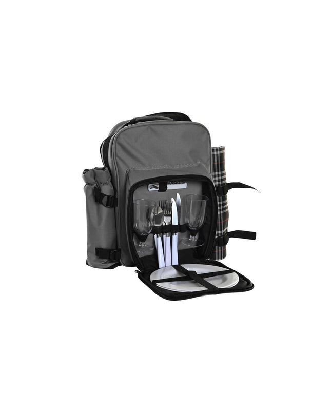 DKD Home Decor picnic set in dark gray with table and seating for outdoor camping and hiking, dimensions 28.5 x 20 x 39 cm