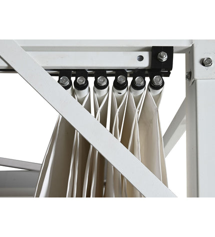 Outdoor garden pergola by DKD Home Decor, white steel frame measuring 296x296x225 cm for outdoor decoration.