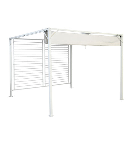 DKD Home Decor outdoor pergola in white, steel frame, 296x296x225 cm, ideal for garden outdoor decoration