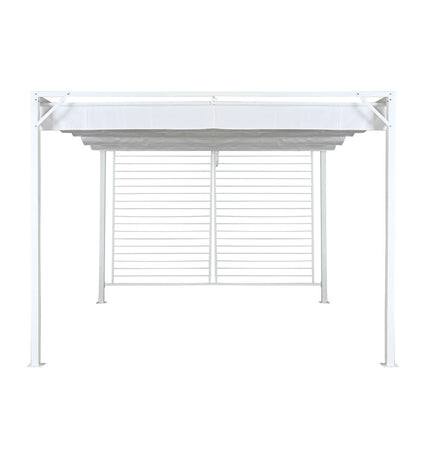 DKD Home Decor outdoor pergola in white with steel frame, measuring 296x296x225 cm, for garden outdoor decoration