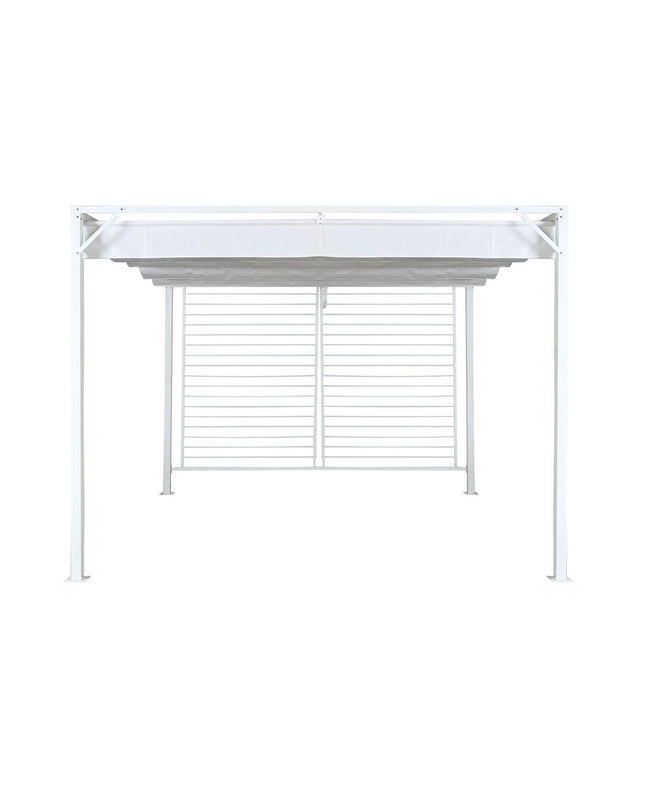DKD Home Decor outdoor pergola in white with steel frame, measuring 296x296x225 cm, for garden outdoor decoration