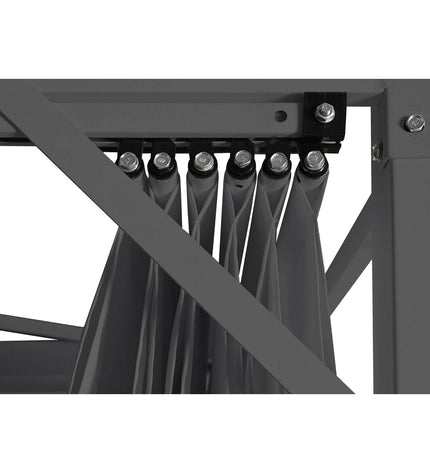 Gray DKD Home Decor outdoor garden pergola, 300x300x230 cm, steel frame with decorative outdoor garden decor elements.