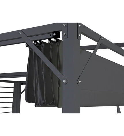 Gray DKD Home Decor garden pergola 300x300x230 cm with steel frame, outdoor decorative structure for the garden.