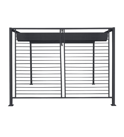 Gray DKD Home Decor outdoor garden pergola, steel frame, 300x300x230 cm, ideal for outdoor decoration and shade.