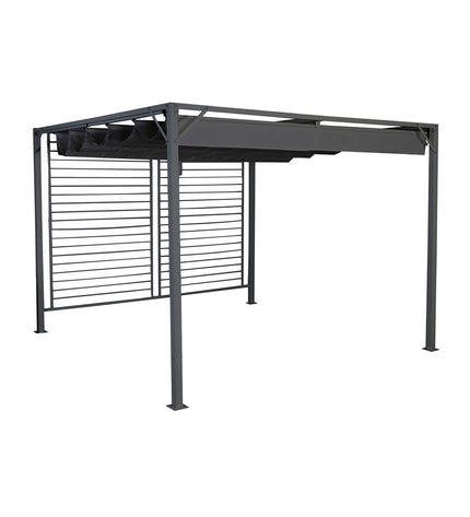 Gray DKD Home Decor outdoor garden pergola, steel frame, 300x300x230 cm, ideal for outdoor patio and garden decoration.