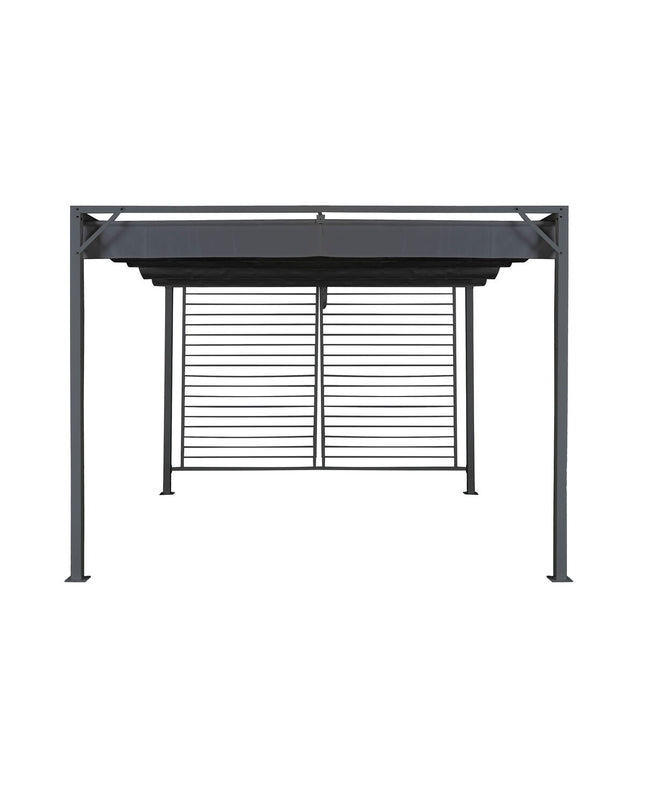 Gray DKD Home Decor outdoor garden pergola in steel, 300x300x230 cm, suitable for outdoor decoration and shade.
