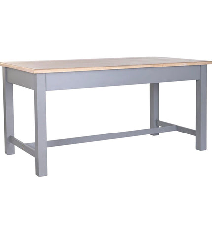 DKD Home Decor gray wooden dining table with natural Paulownia and MDF, 161.5 x 81.5 x 78 cm, modern kitchen furniture