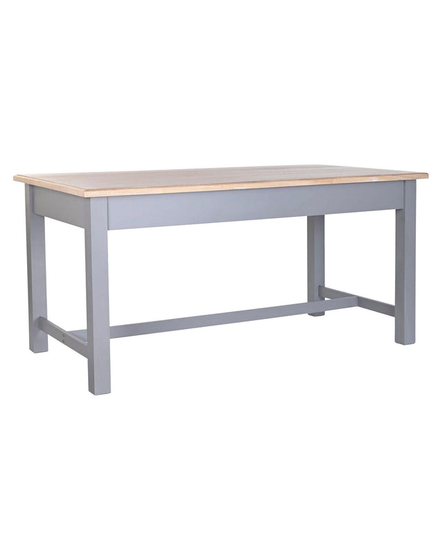 DKD Home Decor gray wooden dining table with natural Paulownia and MDF, 161.5 x 81.5 x 78 cm, modern kitchen furniture