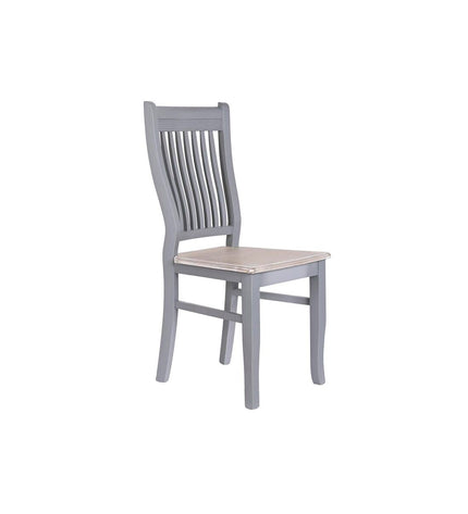 DKD Home Decor kitchen chair in natural gray, 40x42x94.5 cm, modern wooden seat and backrest, suitable for dining or kitchen use.