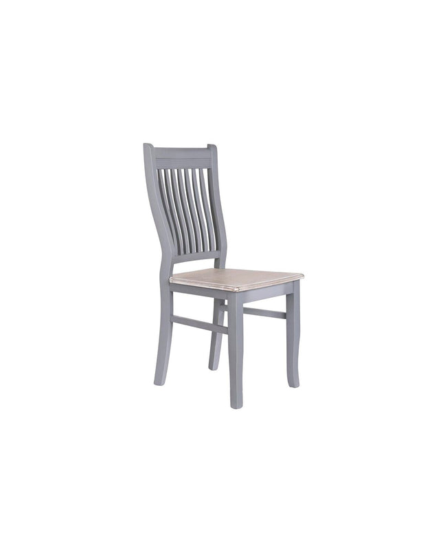 DKD Home Decor kitchen chair in natural gray, 40x42x94.5 cm, modern wooden seat and backrest, suitable for dining or kitchen use.