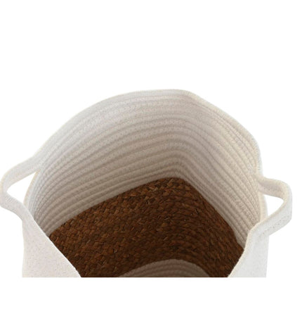 Decorative woven storage basket by DKD Home Decor in natural fibers, suitable for home organization and kitchen decor.