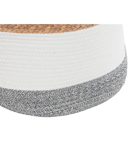 Decorative white natural fiber storage basket by DKD Home Decor for home organization and kitchen decor.