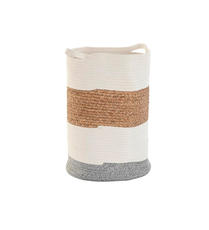 Decorative white storage basket made of natural fibers by DKD Home Decor for home organization and kitchen decor.