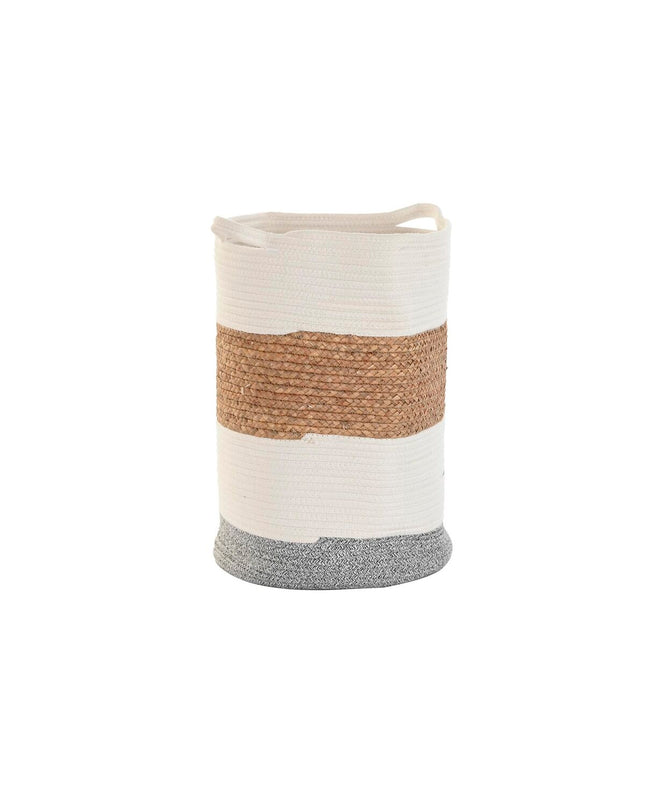 Decorative white storage basket made of natural fibers by DKD Home Decor for home organization and kitchen decor.