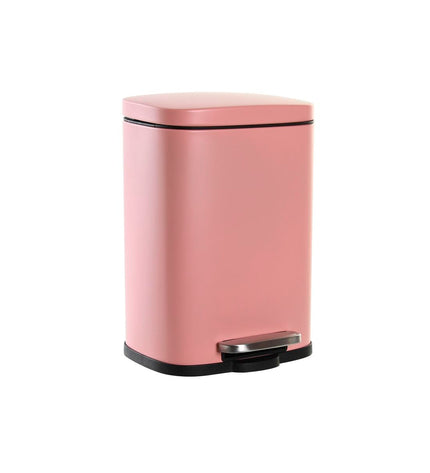 DKD Home Decor peach metal and polypropylene pedal bin, 5L capacity, simple design for home storage and kitchen organization