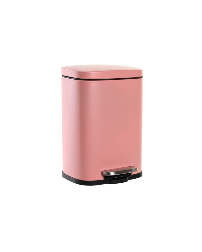 DKD Home Decor peach metal and polypropylene pedal bin, 5L capacity, simple design for home storage and kitchen organization