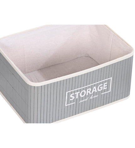 Dark gray bamboo manden set from DKD Home Decor, 5 storage baskets, 40x30x46 cm, ideal for home organization and kitchen storage.