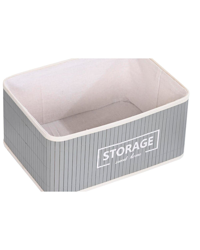 Dark gray bamboo manden set from DKD Home Decor, 5 storage baskets, 40x30x46 cm, ideal for home organization and kitchen storage.