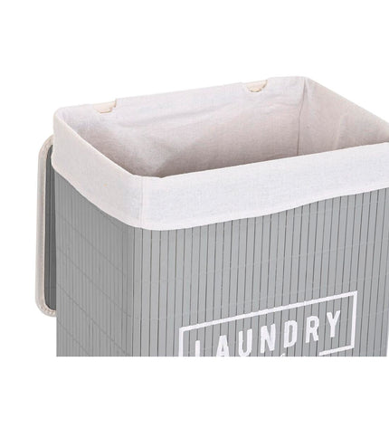Dark gray bamboo storage set by DKD Home Decor, 40x30x46 cm, includes five nesting containers for home organization and kitchen use.