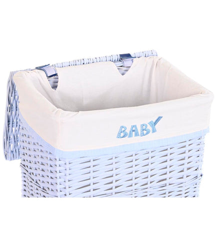 DKD Home Decor blue celestial woven mandle set for children, 44x34x56 cm, includes 5 storage and organization pieces.