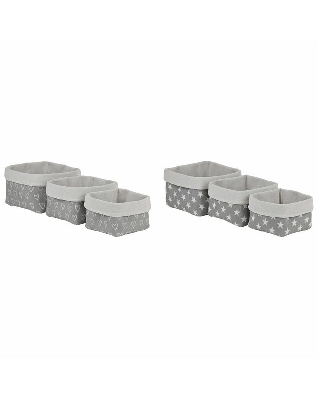 DKD Home Decor basket spelset for house and kitchen, bathroom, 23x23x16 cm, woven wicker storage or decorative basket