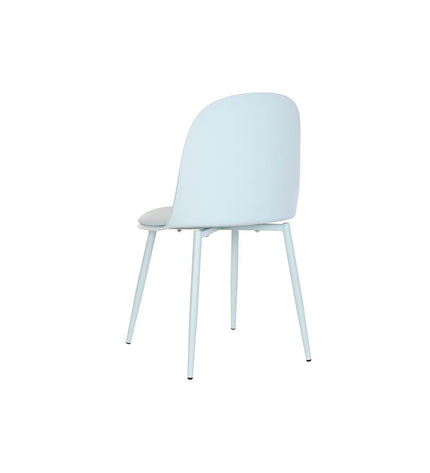 Blue DKD Home Decor kitchen chair with wooden legs, measuring 45 x 46 x 83 cm, suitable for home and cooking spaces.