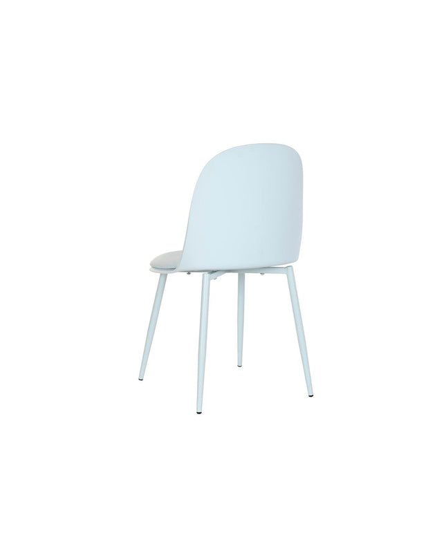 Blue DKD Home Decor kitchen chair with wooden legs, measuring 45 x 46 x 83 cm, suitable for home and cooking spaces.
