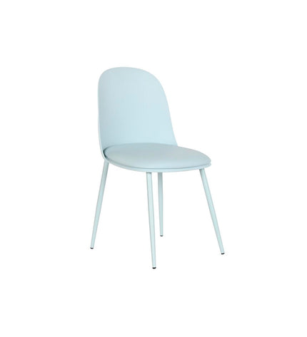 Blue DKD Home Decor kitchen chair with wooden legs, measuring 45x46x83 cm, suitable for home and dining areas.