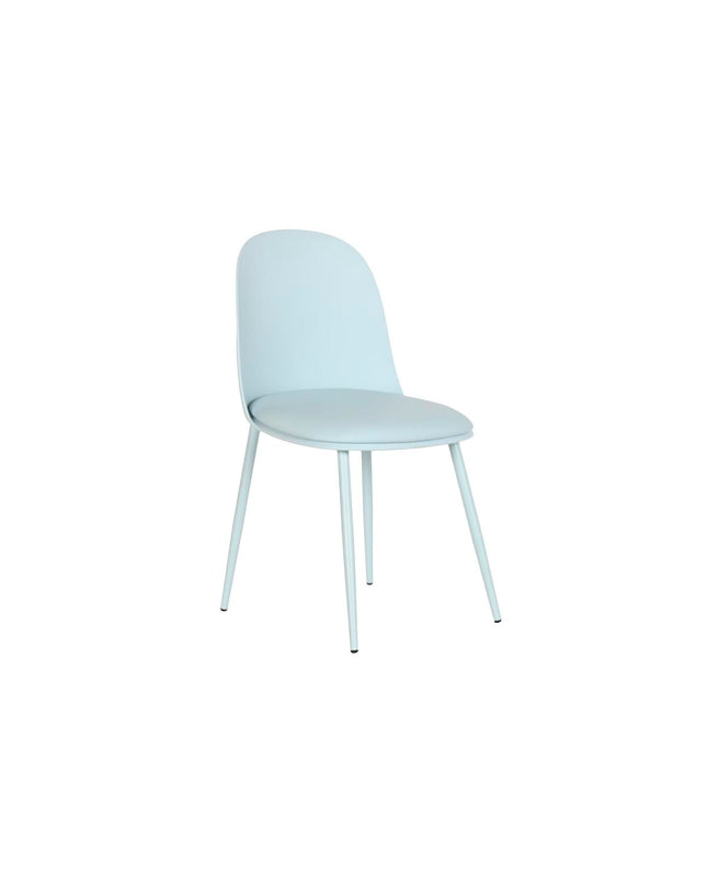 Blue DKD Home Decor kitchen chair with wooden legs, measuring 45x46x83 cm, suitable for home and dining areas.