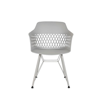 Light gray DKD Home Decor kitchen chair with a modern design, measuring 57x57x80.5 cm, suitable for home and cooking spaces.