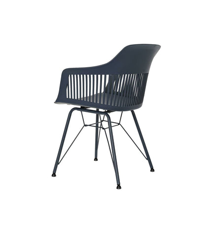 Blue DKD Home Decor kitchen chair in marine blue, 57x57x80.5 cm, with a sleek modern design for dining or kitchen use.