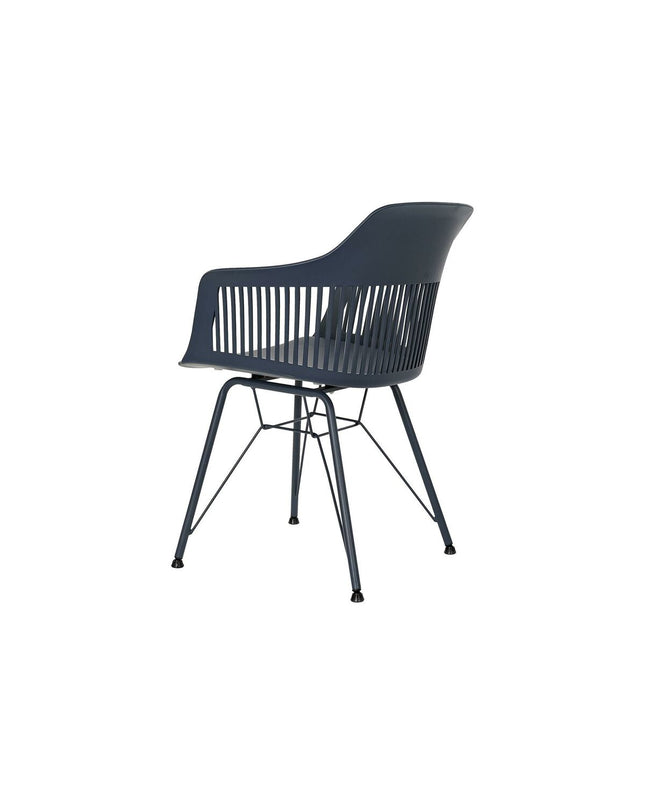 Blue DKD Home Decor kitchen chair in marine blue, 57x57x80.5 cm, with a sleek modern design for dining or kitchen use.