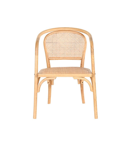 DKD Home Decor kitchen chair in natural wood finish, 53x54x80 cm, sturdy furniture for dining or kitchen areas