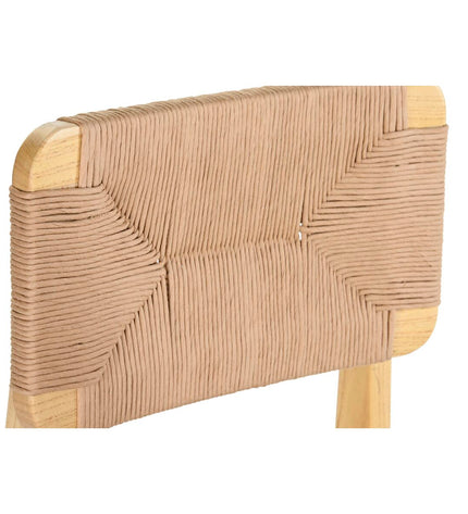 DKD Home Decor kitchen chair in natural wood finish, available in 42x41x80 cm, 42x47x80 cm, and 42x50x81 cm sizes.