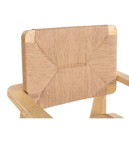 DKD Home Decor kitchen chair in natural wood finish, 67x47x84 cm, showing a modern, sturdy design with a comfortable seat.
